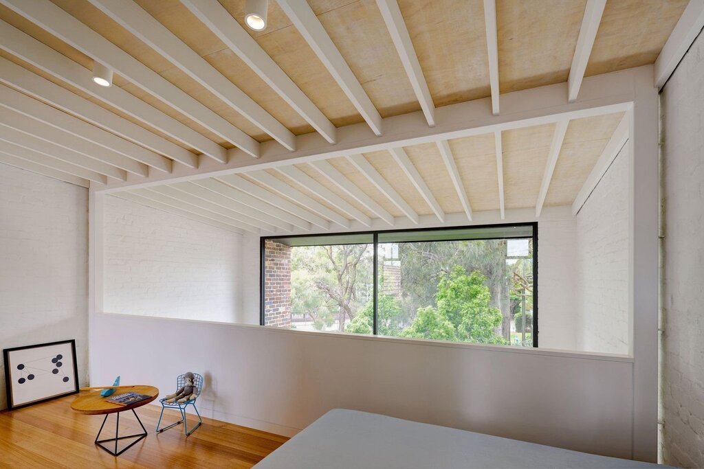 Plywood on the ceiling