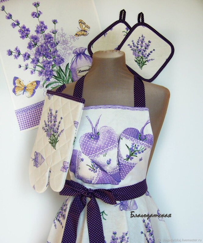 A kitchen apron made of fabric