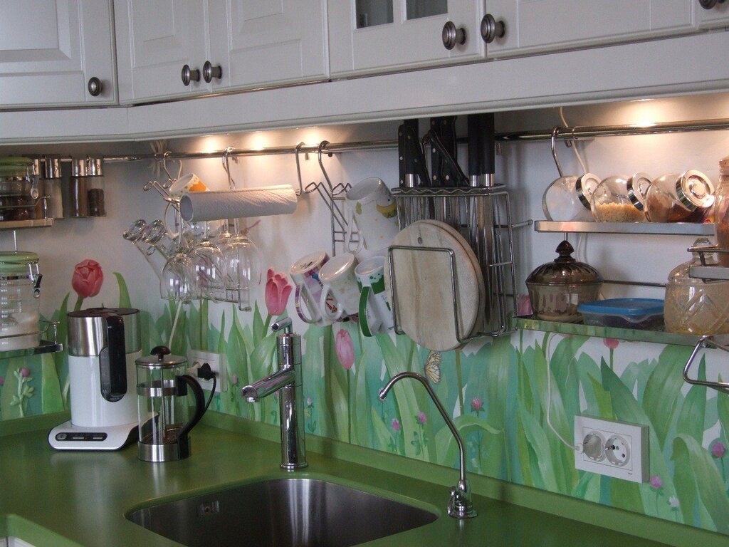 Backsplash made of decorative plaster