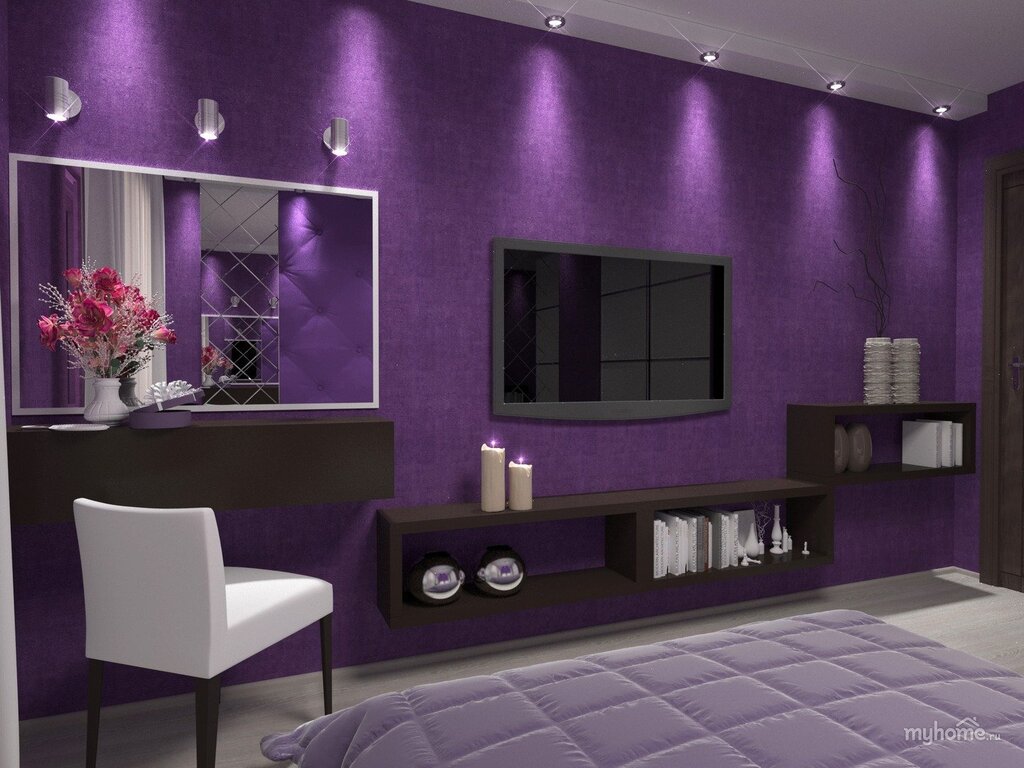 Purple furniture in the interior 34 фото