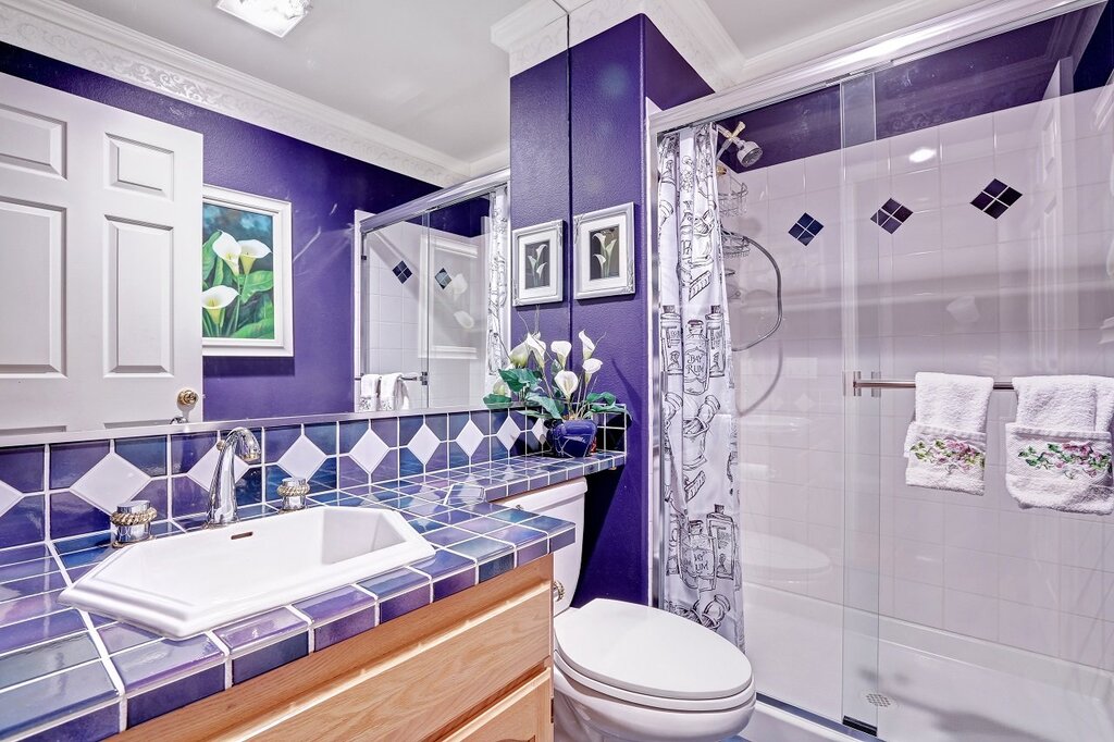 The purple bathroom