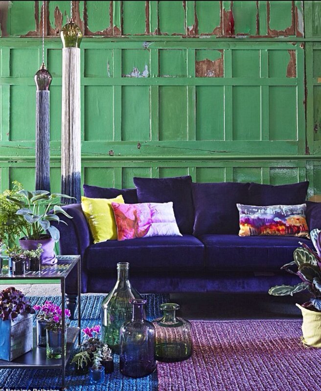 Purple and green in the interior