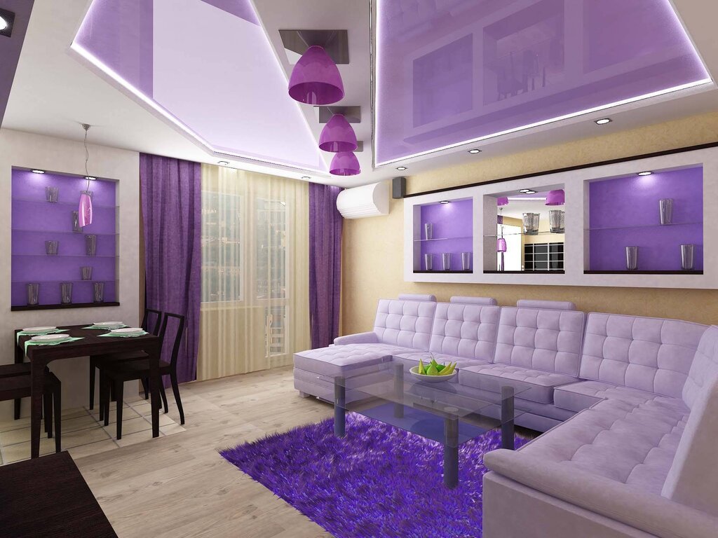 Purple stretch ceiling