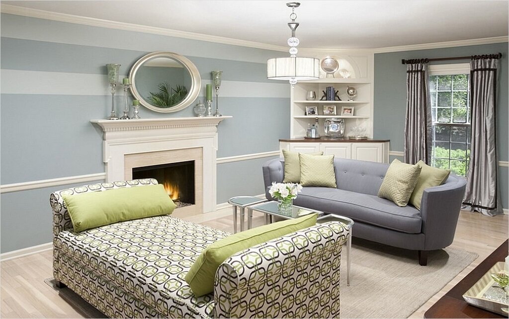 A pistachio sofa in the living room interior