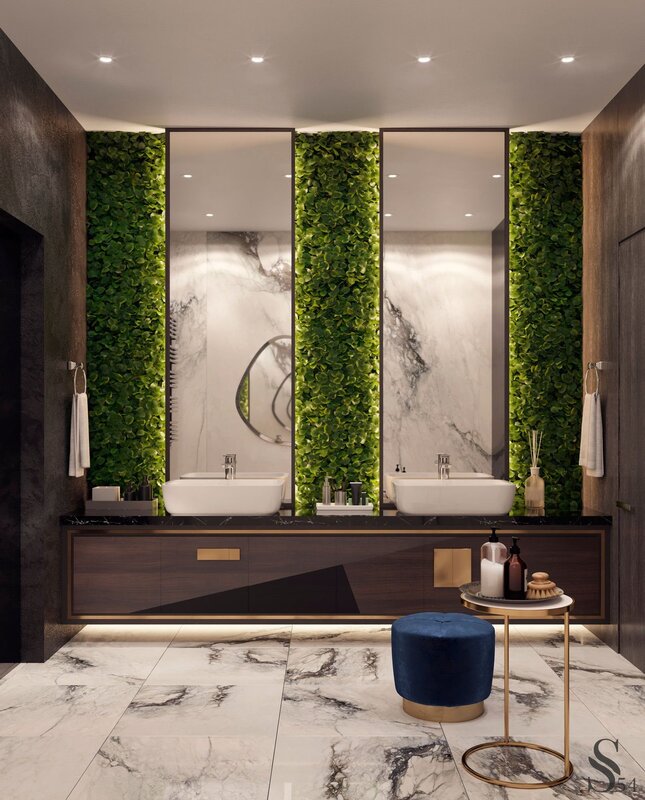 A phytowall in the bathroom