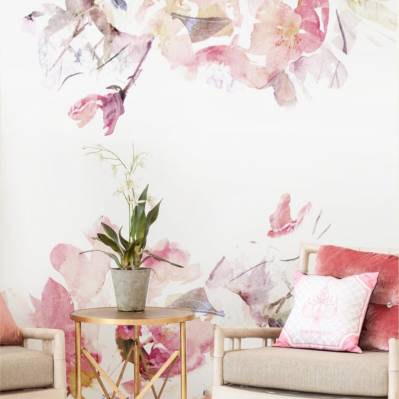 Watercolor photo wallpaper for walls