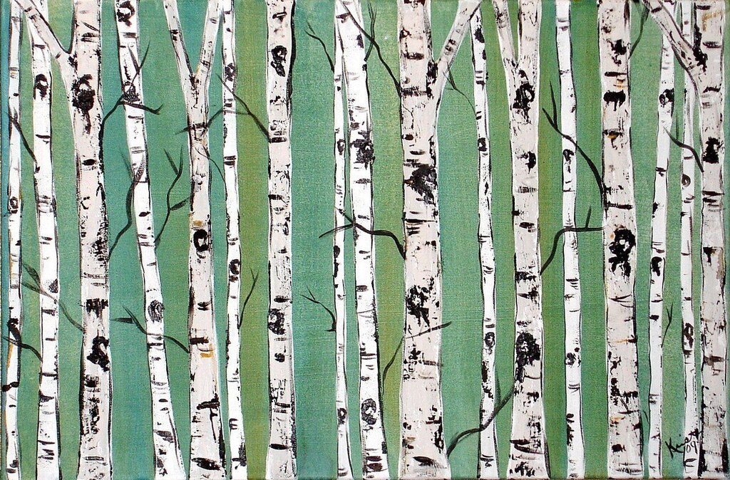 Photo wallpaper birch forest