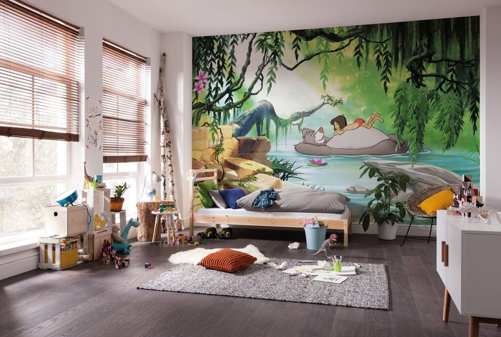 Wall murals of the jungle for a children's room 41 фото