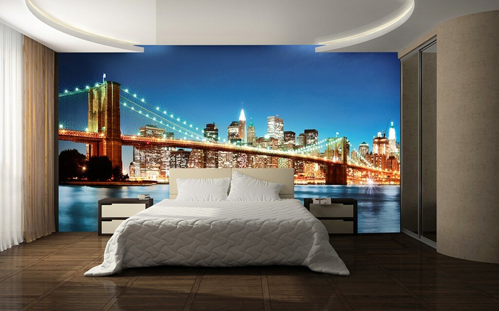 Photo wallpaper of the city in the interior