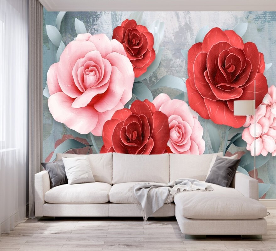 Wall murals with roses