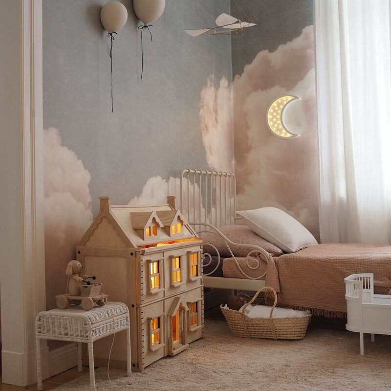 Photo wallpaper with clouds for the children's room