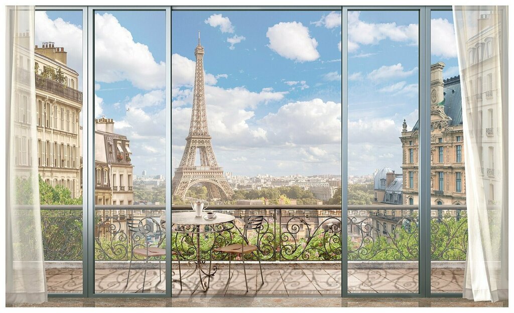 Photo wallpaper window to Paris