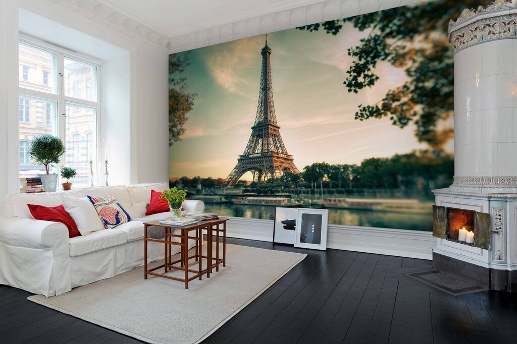 Photomurals of Paris in the interior