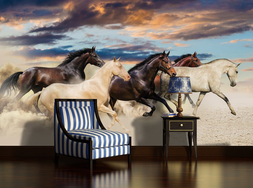 Wall murals with horses