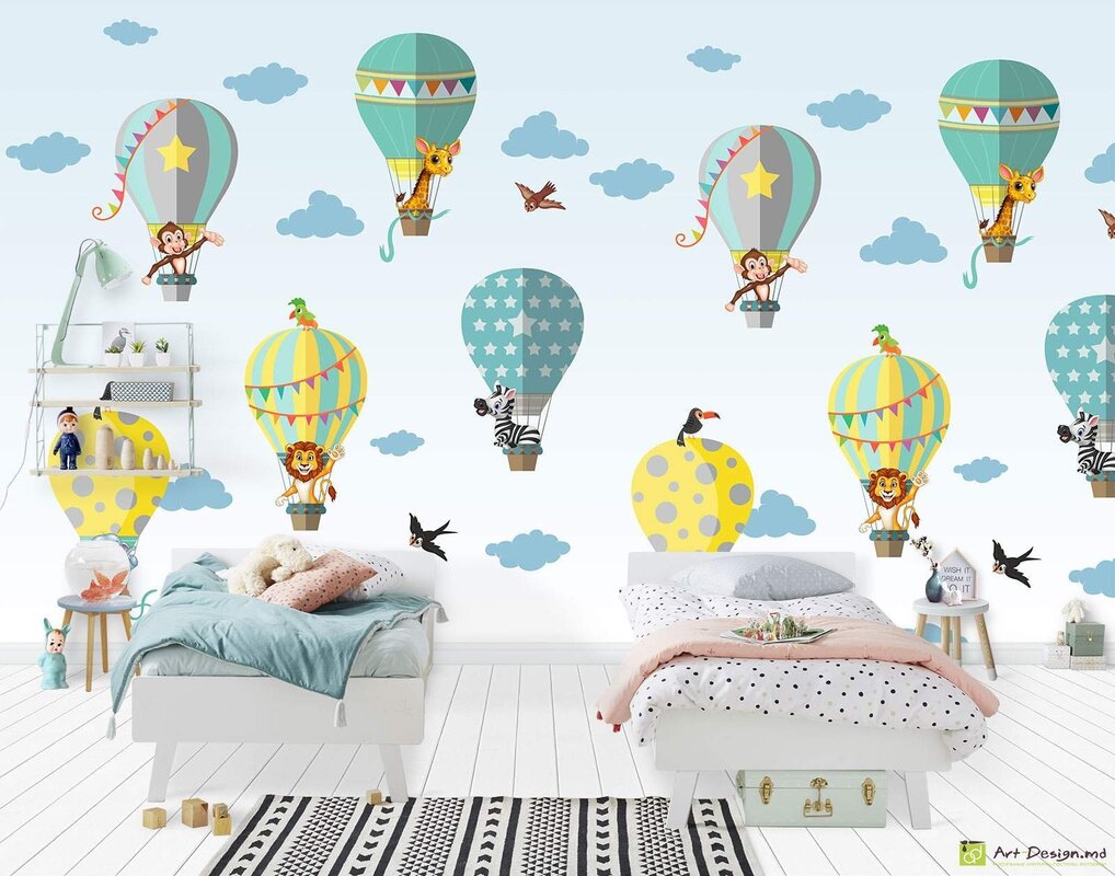 Photo wallpaper with hot air balloons