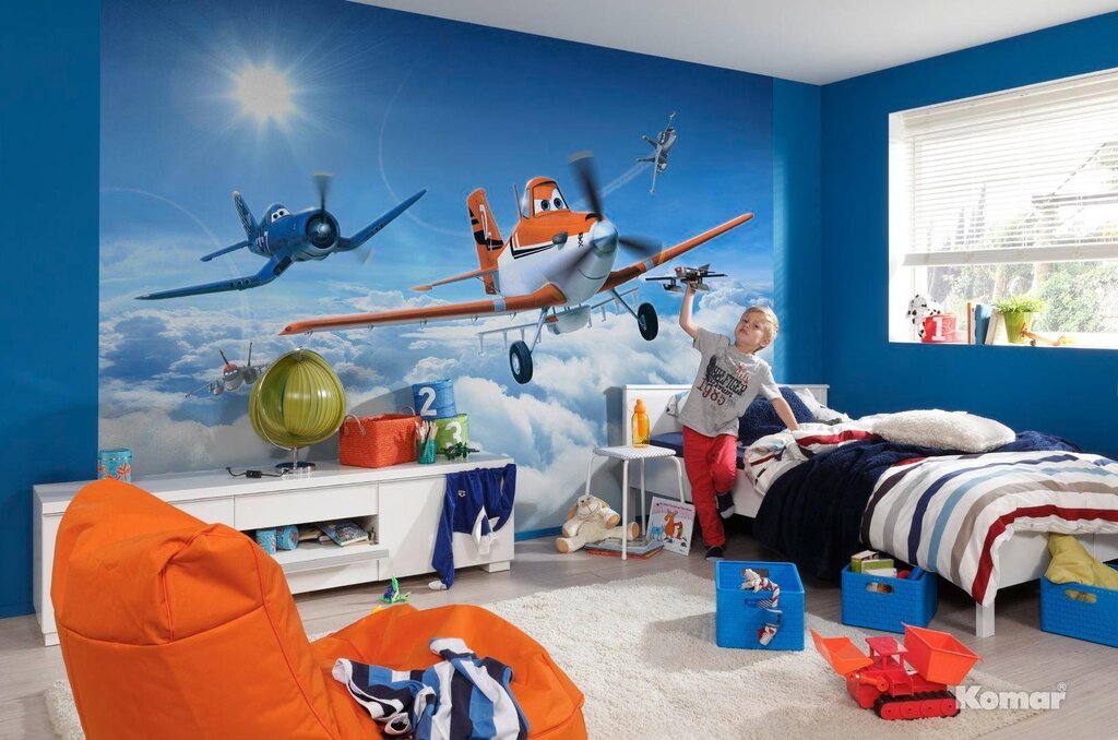 Wall murals with airplanes for the children's room 23 фото