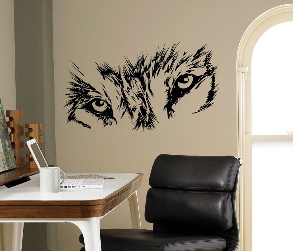 Photo wallpaper wolves on the wall