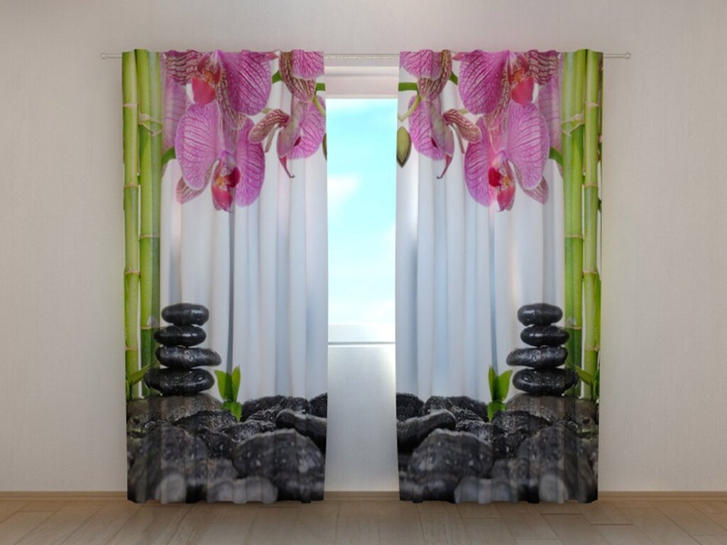 Photo curtains flowers