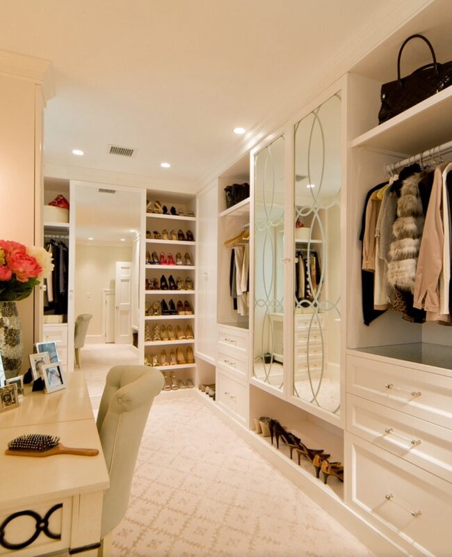 Walk-in closet with a window