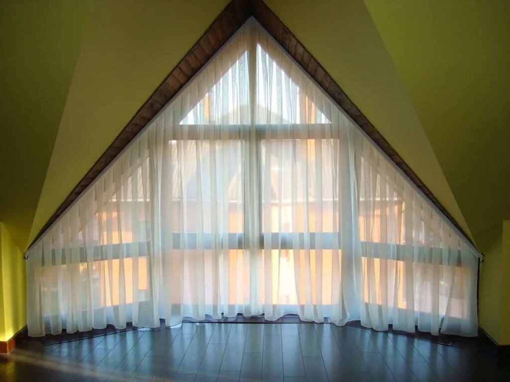 Curtains for slanted windows