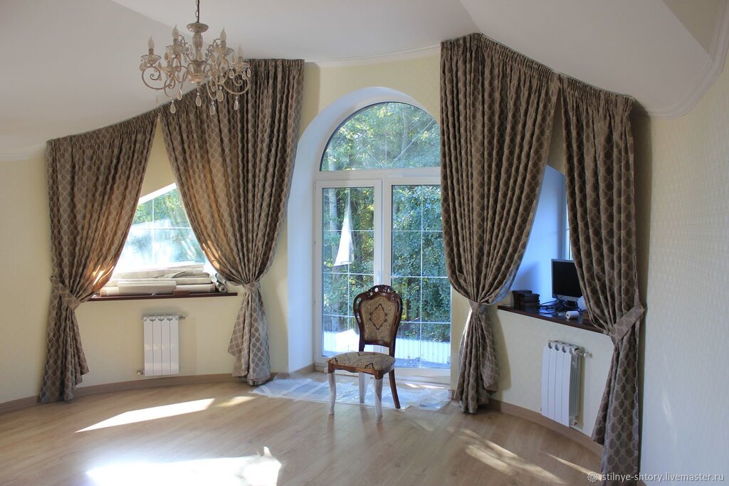 Curtains for slanted windows