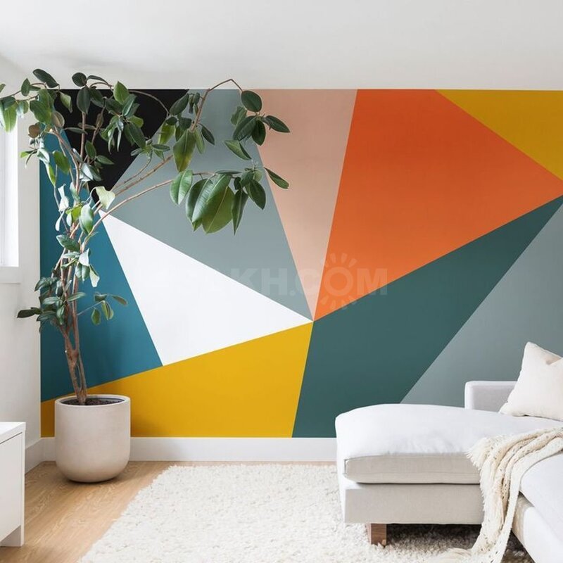 Geometric wall painting 25 фото