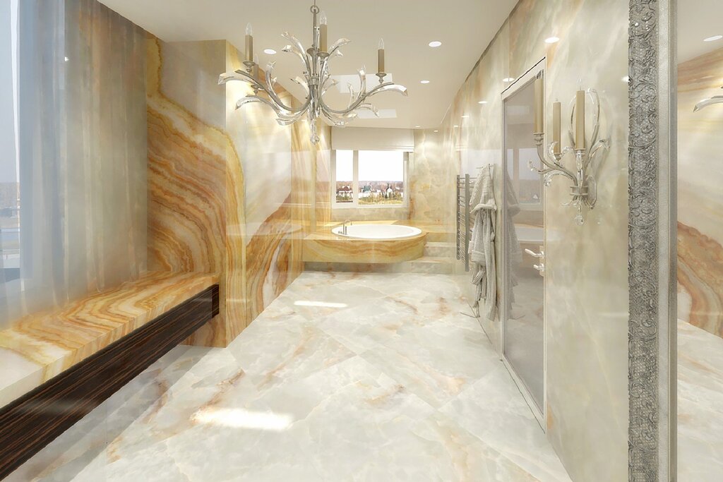 Flexible stone for the bathroom