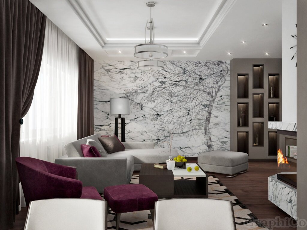 Flexible marble in the interior