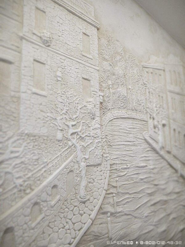 Plaster on the wall decor