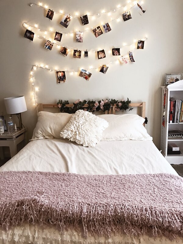 Garland over the bed