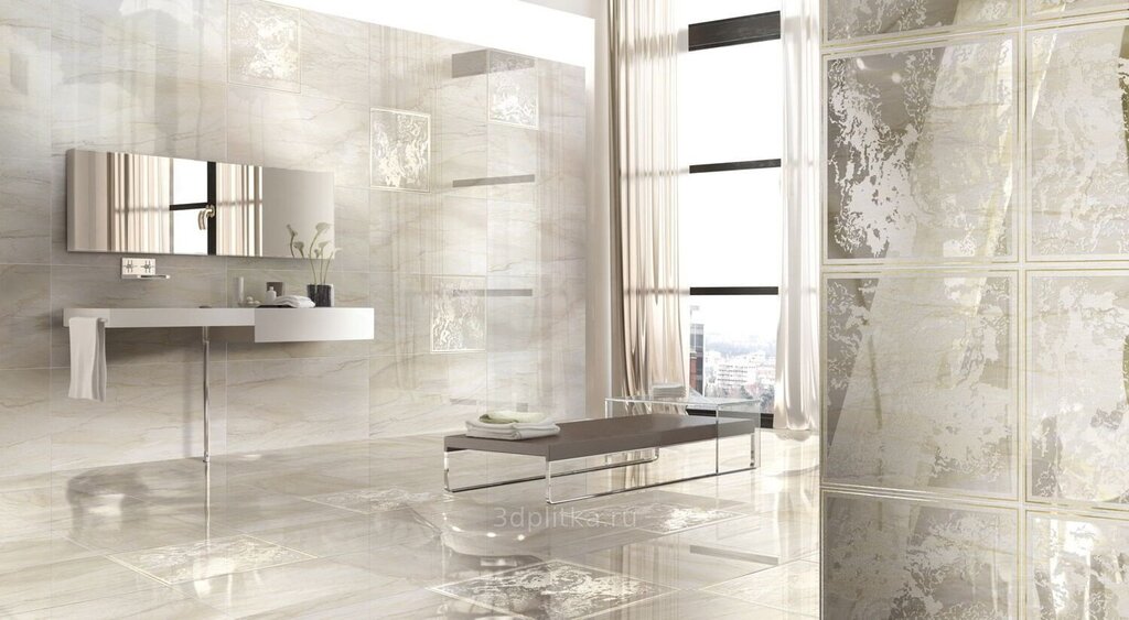 Glossy tile in the bathroom