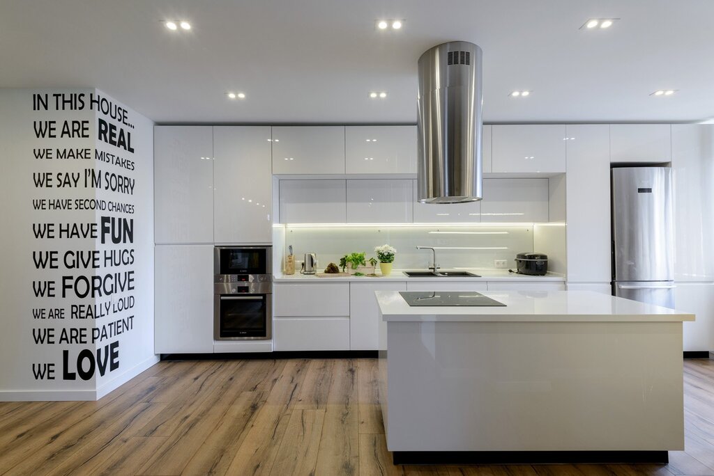 Glossy kitchens in the interior