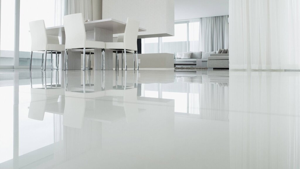 Glossy floor in the interior