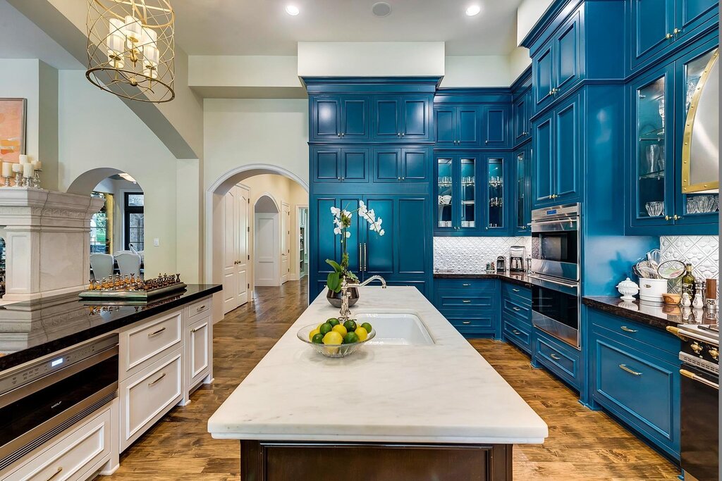 Blue countertop