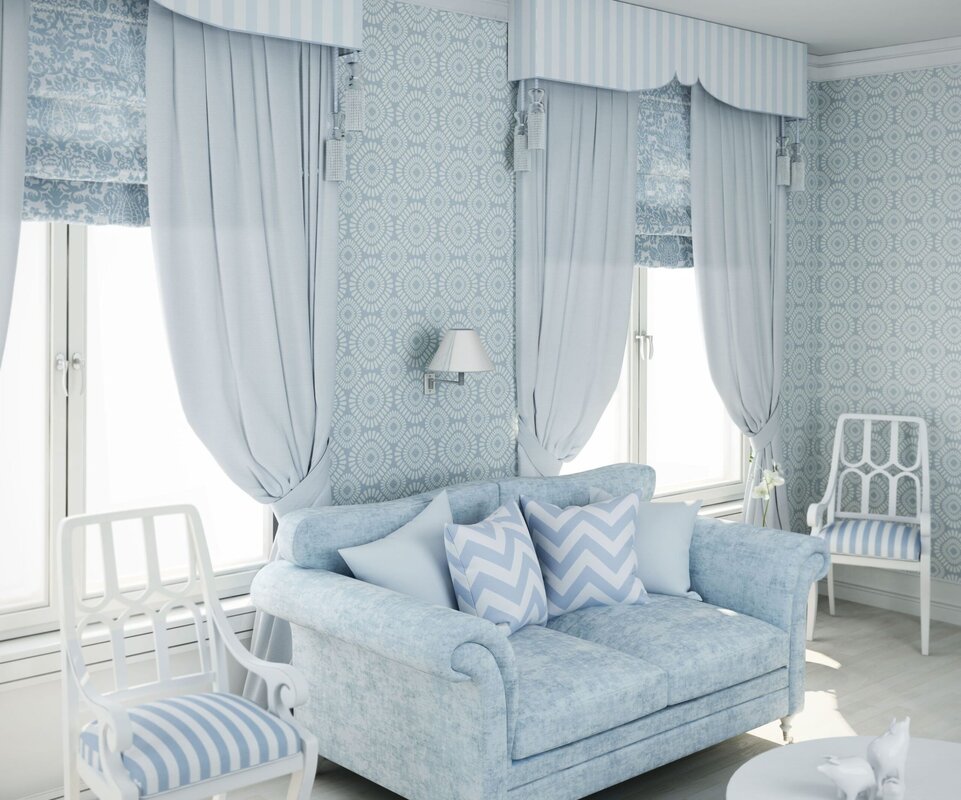 Blue curtains