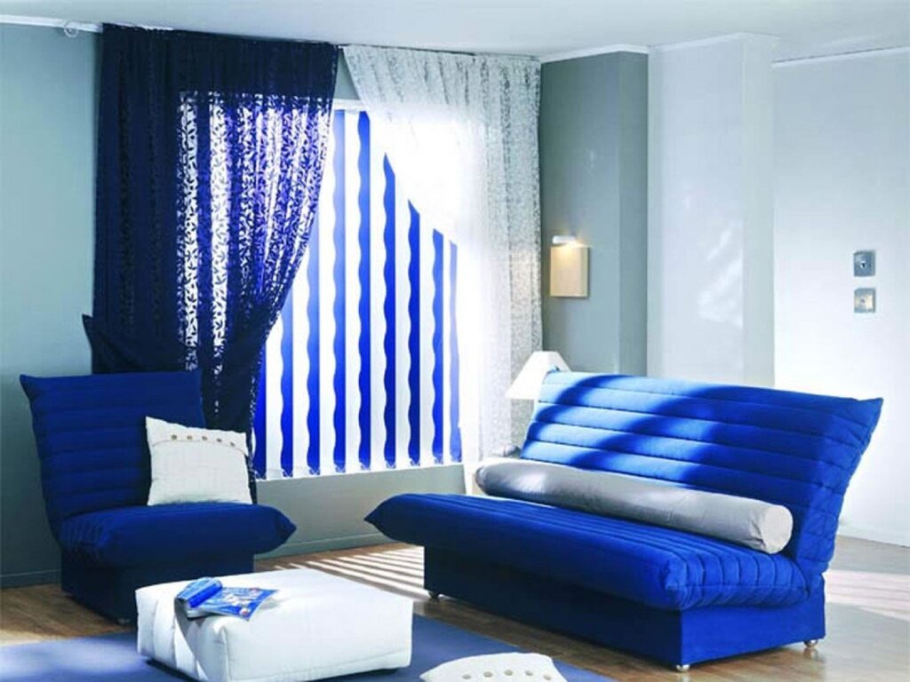 Blue curtains