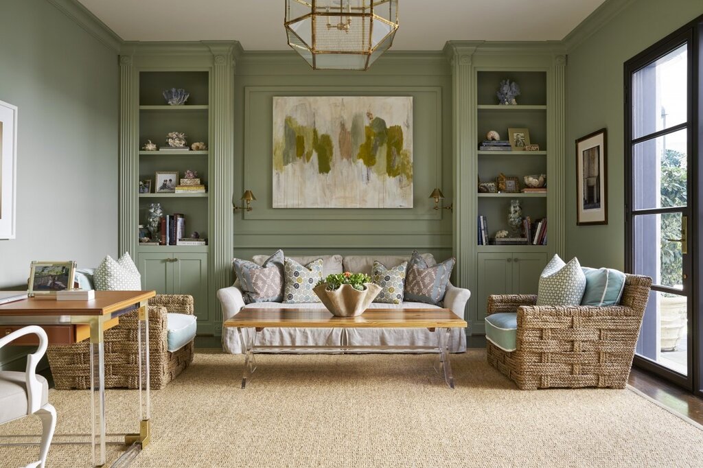 Blue and olive in the interior