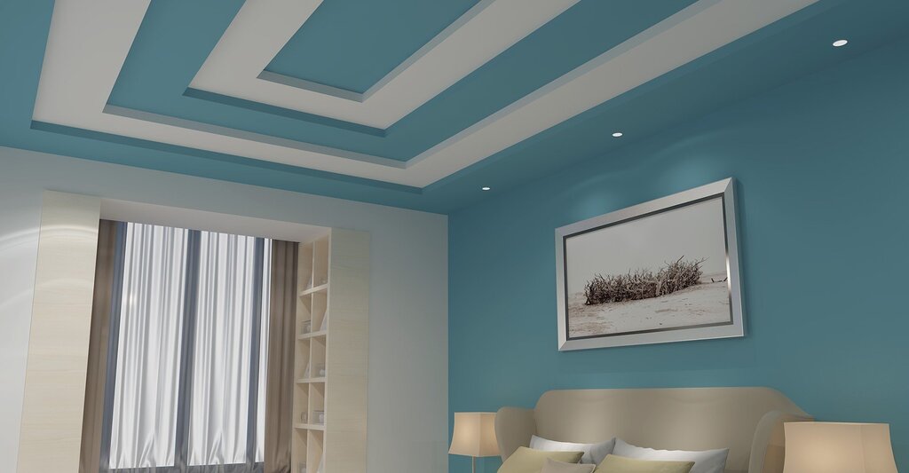 Blue stretch ceiling