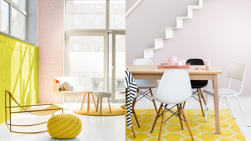 Mustard chairs in the interior