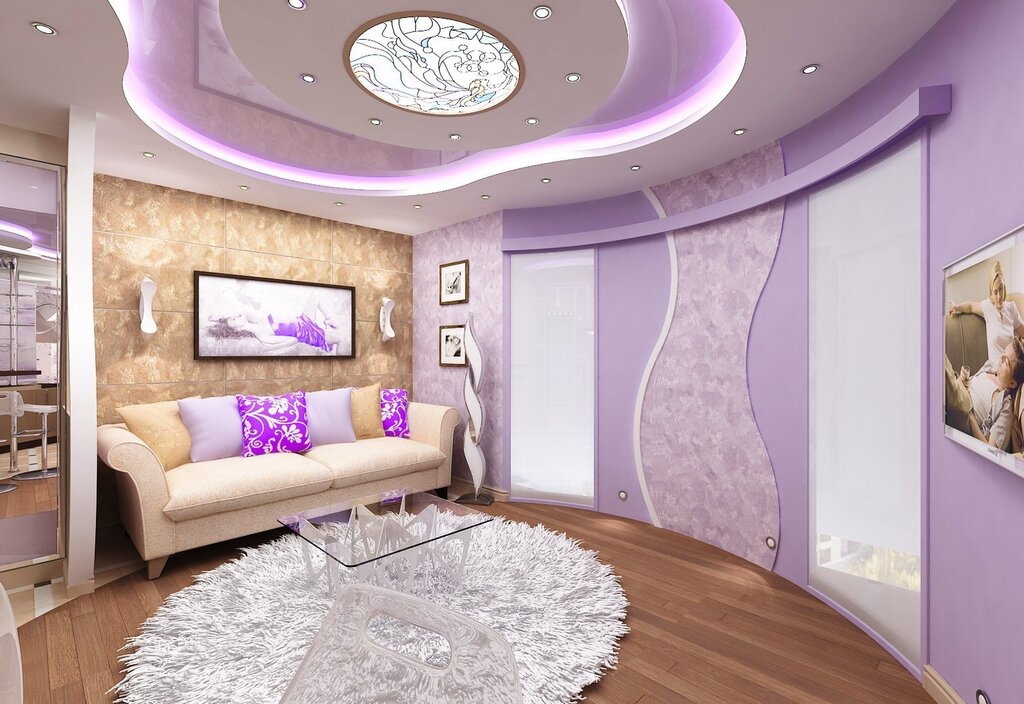 The living room in lilac tones