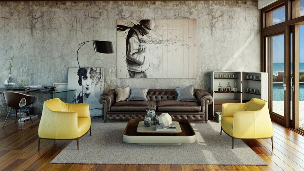 Living room in grunge style