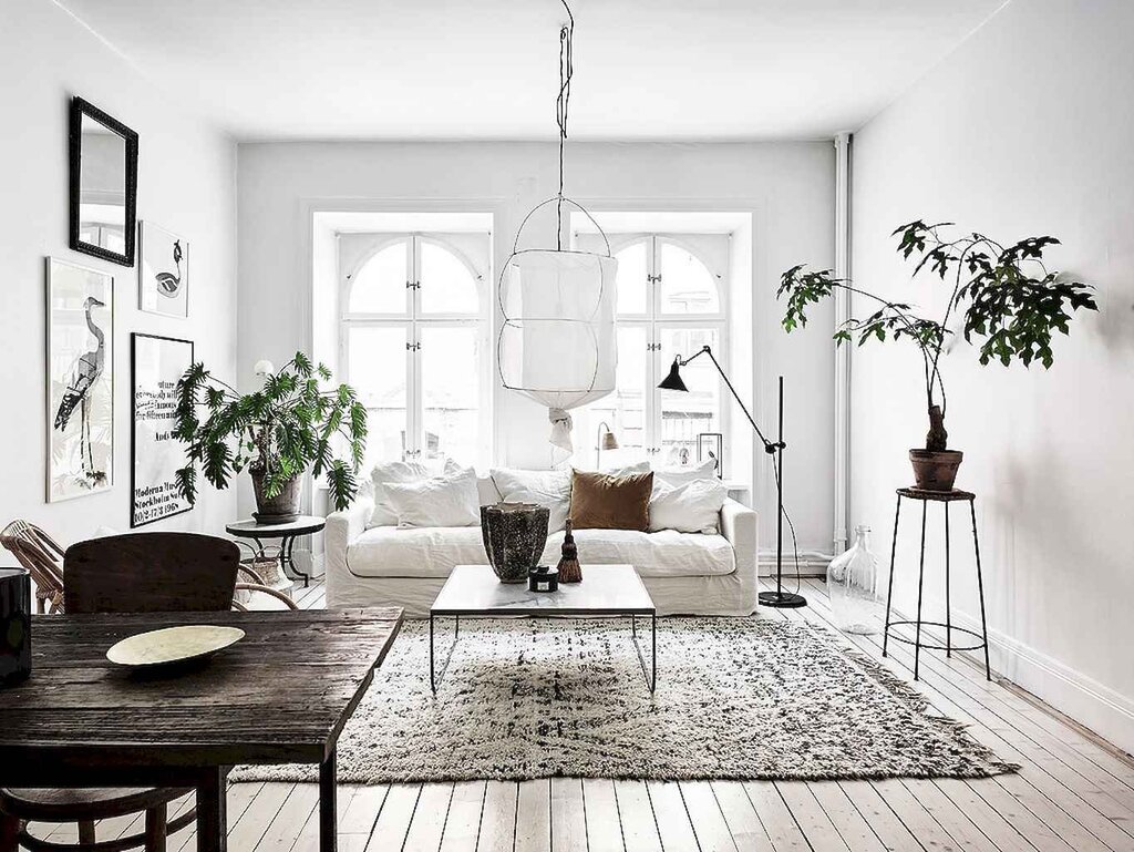 The living room in a Scandinavian style