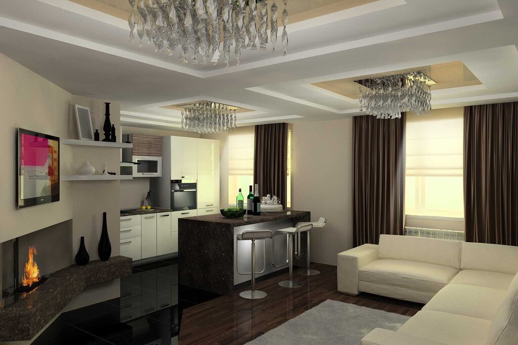 Living rooms combined with kitchens