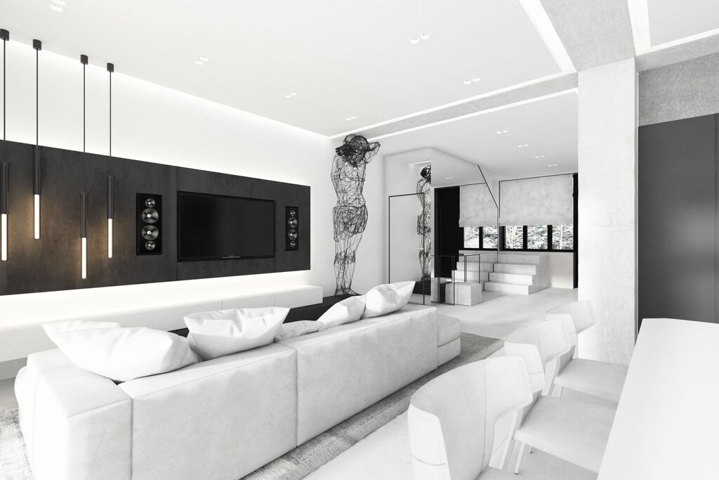 Living rooms in High-Tech style