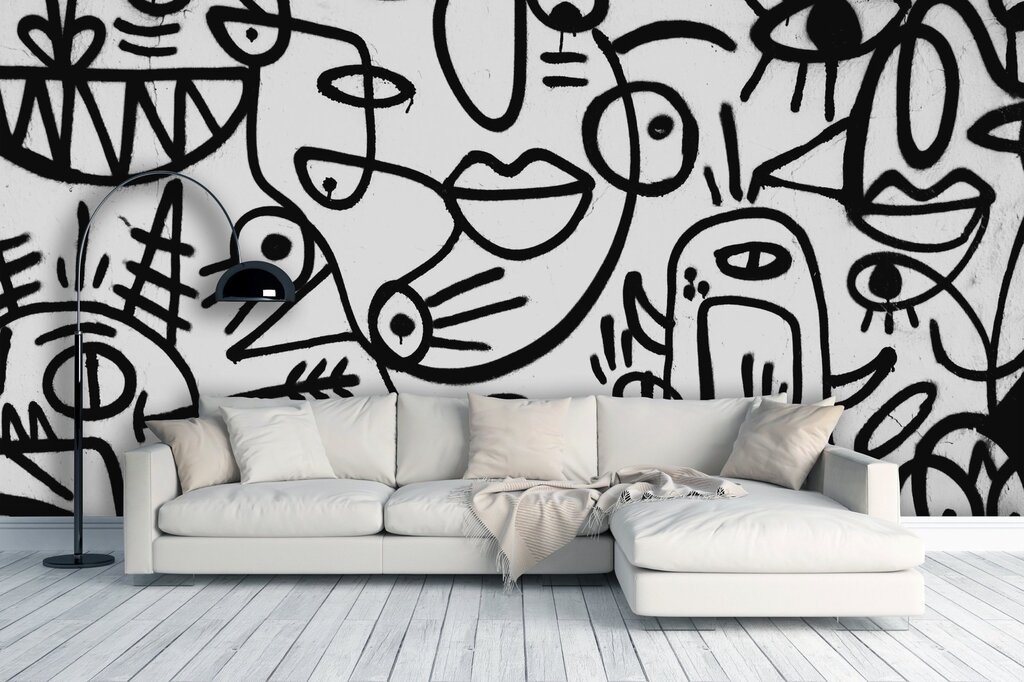 Graffiti drawings on the walls