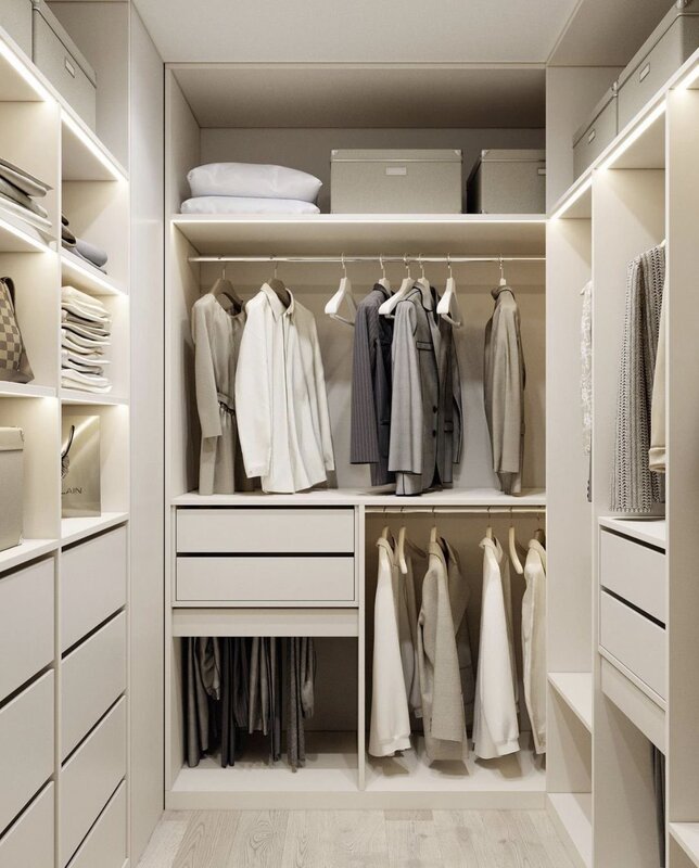 Ideas for a small walk-in closet 21 фото