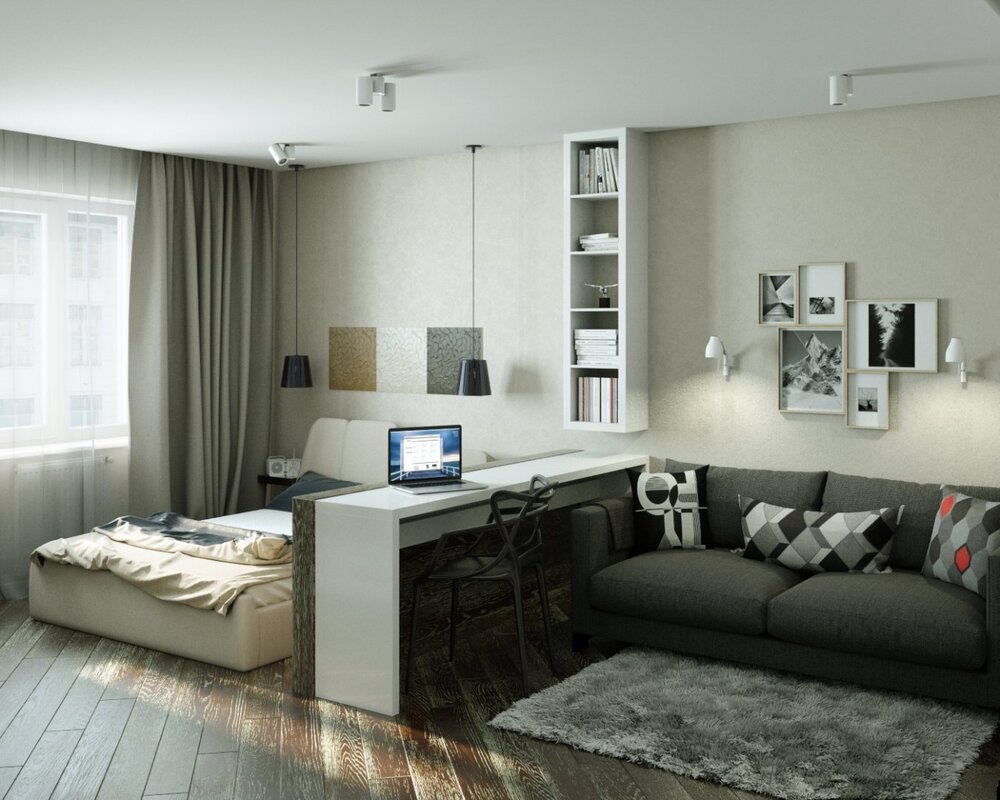 Interior ideas for a one-room apartment