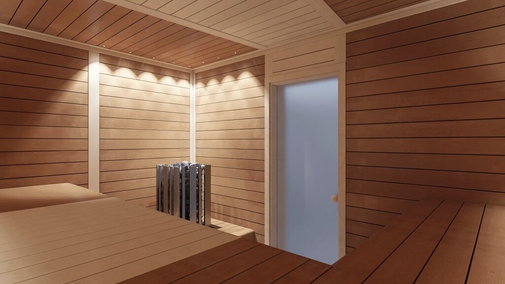 Imitation timber for interior decoration of a bathhouse