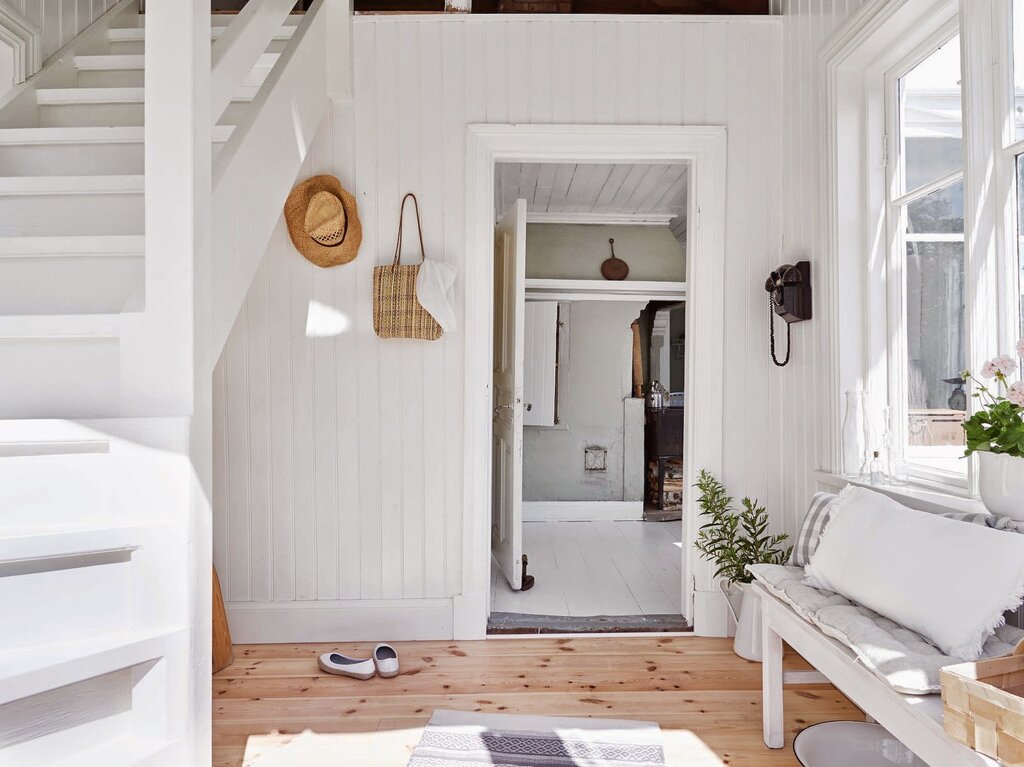 Scandinavian-style cottage interior