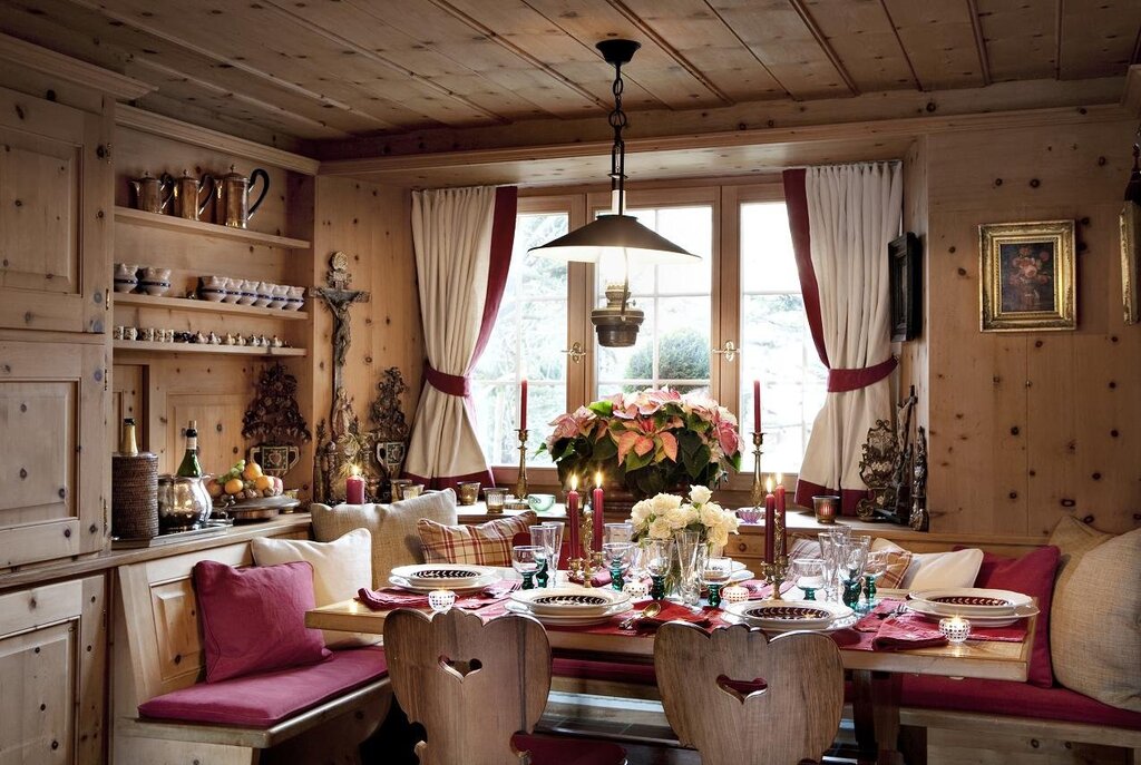 The interior of the cottage in Country style